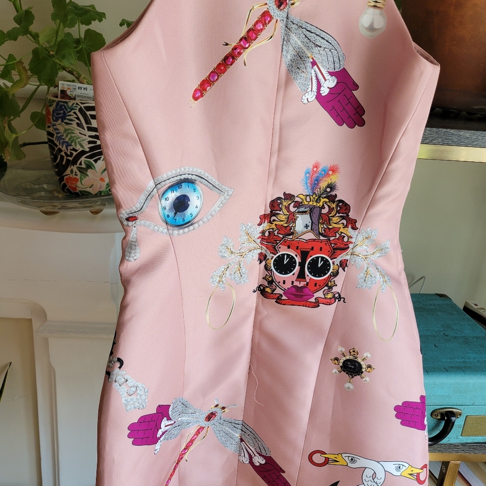 MARY KATRANTZOU Pink Fenbot Print Shift Dress - Picture 5 of 7